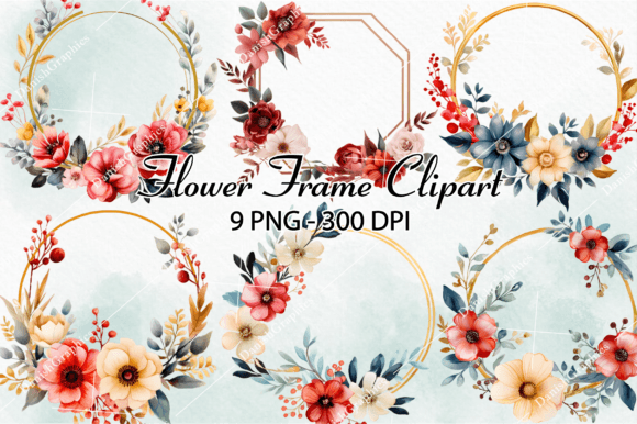 Download Watercolor Flower Frame Clipart - Flower frame Collection