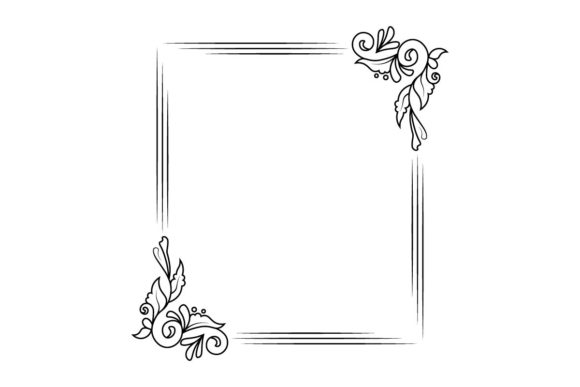 Download Outline Border Flower Frame Art Vector - Flower frame Collection