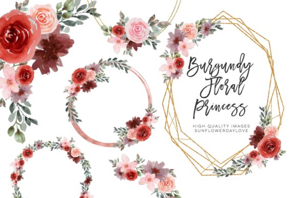 Download Watercolor Flower Frame Clipart, Wedding - Flower frame Collection