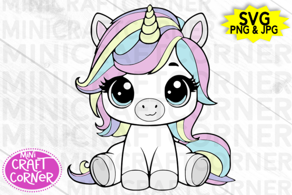 Download Baby Unicorn Layered Cut File - Cut file Collection