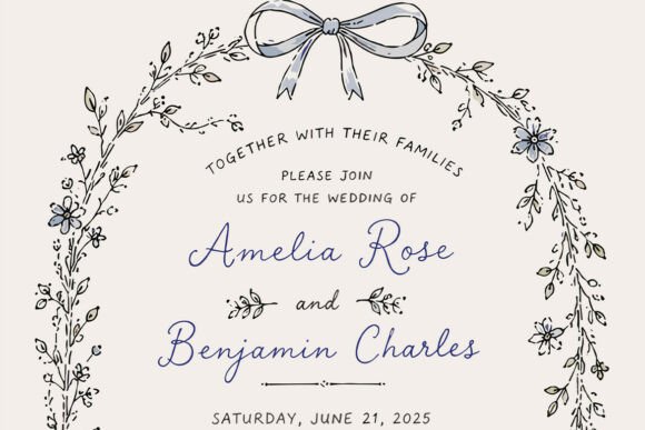 Download Whimsical Cottagecore Wedding Invitation - Cottagecore Collection