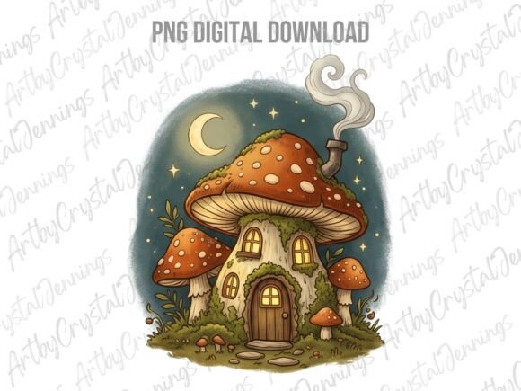 Download Cottagecore Mushroom House PNG - Cottagecore Collection