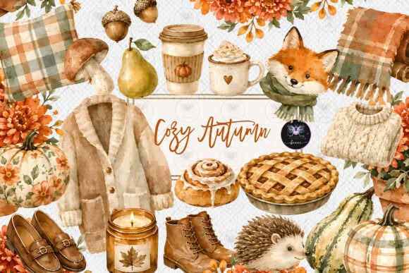 Download Cozy Autumn Cottagecore Clipart - Cottagecore Collection