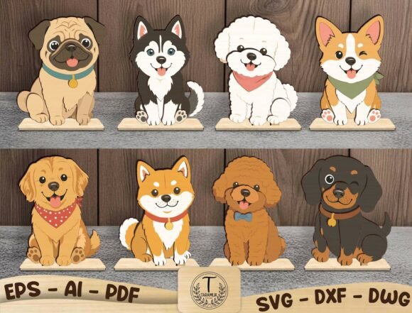 Download Dog Standee Laser Cut File SVG Bundle - Cut file Collection