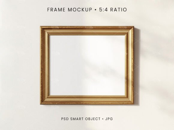 Download 5:4 Golden Frame Mockup PSD JPG - Golden Collection