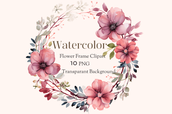 Download Watercolor Flower Frame Clipart - Flower frame Collection