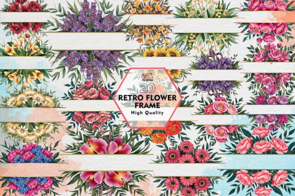 Download Retro Flower Frame Clipart PNG Graphics - Flower frame Collection